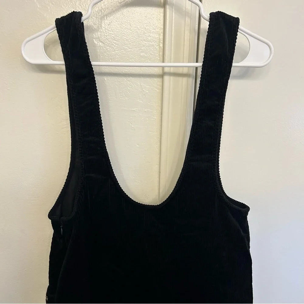 Free People Devoted To You Corduroy Overall Dress in Black Size 4